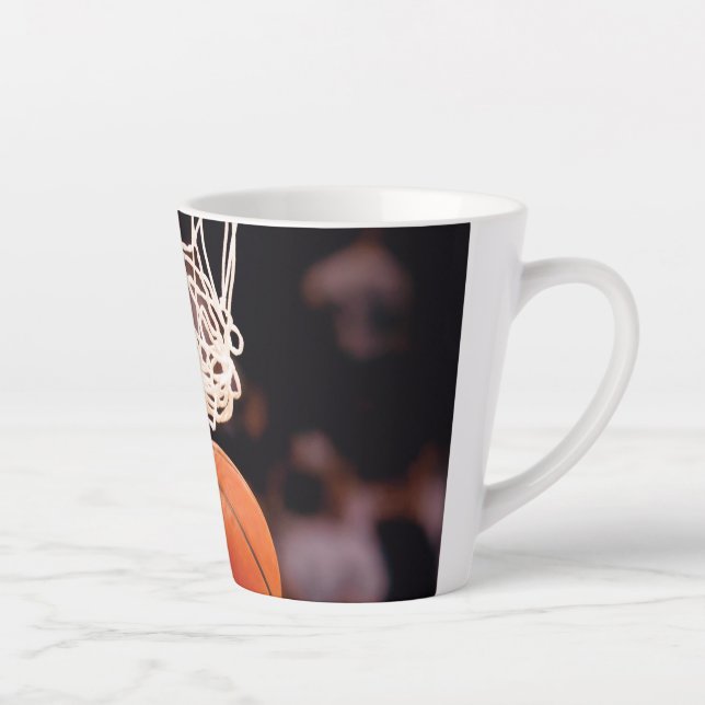 Caneca De Café Latte Pontuação de Basquete (Direita)
