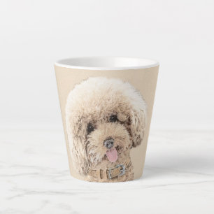Caneca De Café Latte Poodle Miniature Toy Apricot Cream Brown Dog Art
