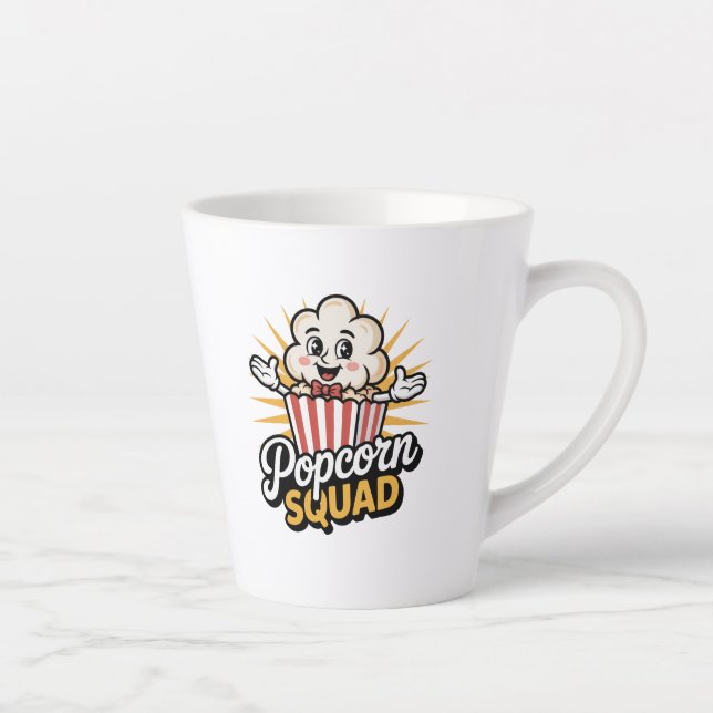 Caneca De Café Latte Popcorn Squad (Direita)