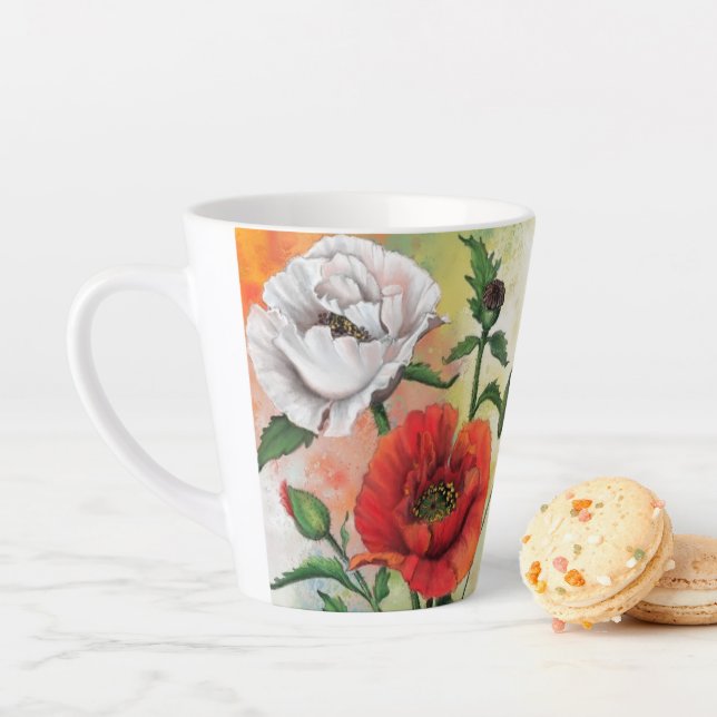 Caneca De Café Latte Poppies Latte Mug (In Situ)