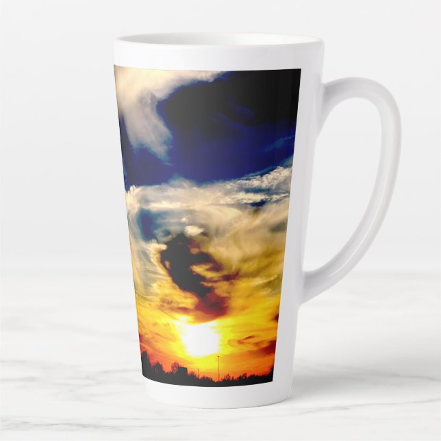 Caneca De Café Latte Pôr do sol (Direita)