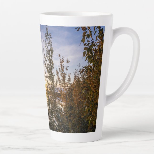 Caneca De Café Latte Pôr do sol de outono (Direita)