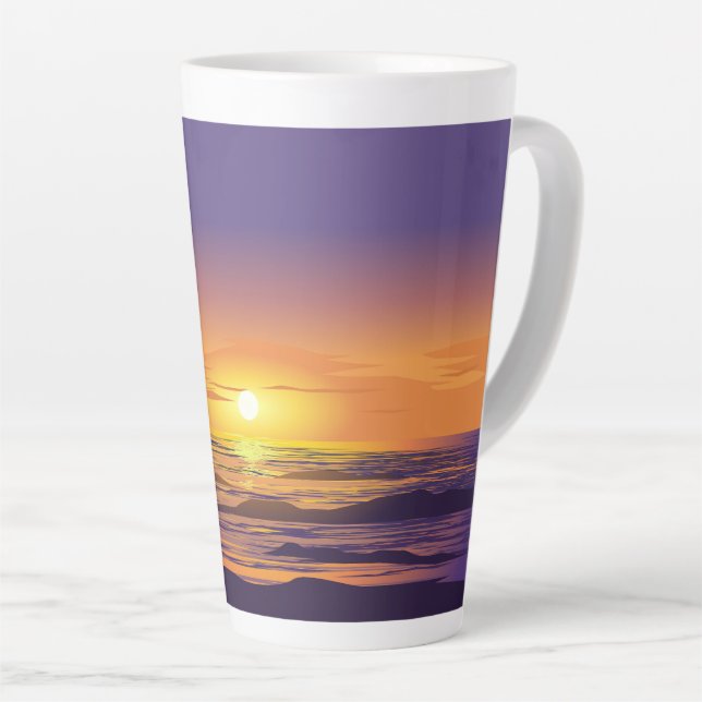 Caneca De Café Latte pôr do sol dramático (Ângulo direito)