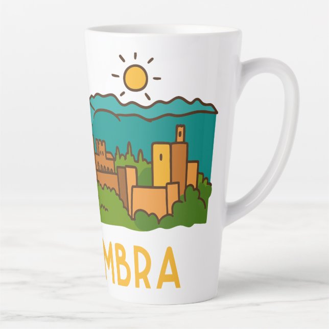 Caneca De Café Latte Pôr do Sol na Alhambra 2 (Direita)