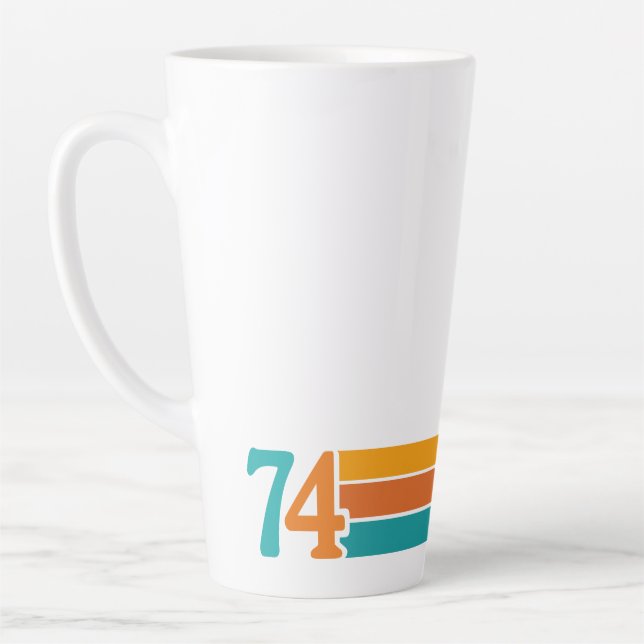 Caneca De Café Latte Pôr do sol retrô 74 (Esquerda)