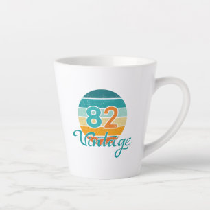 Caneca De Café Latte Pôr do sol retrô 82 Vintage desgastado