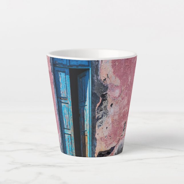 Caneca De Café Latte Por favor, entre (Frente)