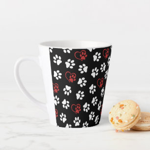 Caneca De Café Latte Porcas, Patas-Cachorros, Patas-Pretas