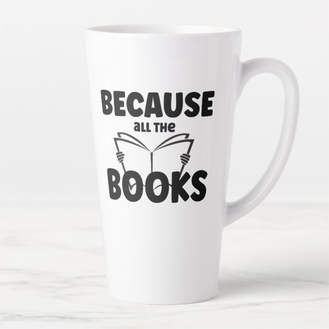 Caneca De Café Latte Porque Todos Os Livros (Direita)