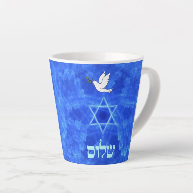Caneca De Café Latte Porta - Shalom (Ângulo direito)