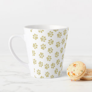 Caneca De Café Latte Portas, Patas-Cachorros, Patas-Azuis-Marinhos