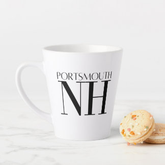 Caneca De Café Latte Portsmouth New Hampshire Black & White