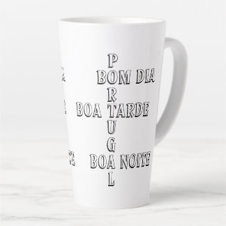Caneca De Café Latte Portugal Bom Dia Boa Tarde Boa Noite Café Branco
