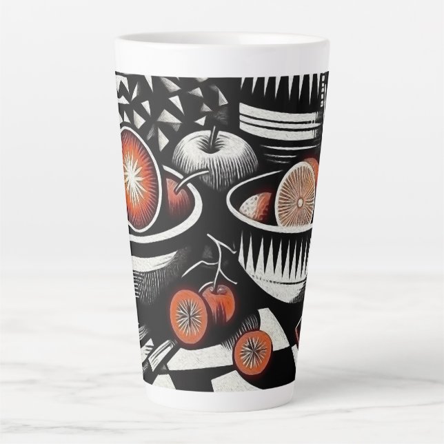 Caneca De Café Latte Potência Geométrica (Frente)