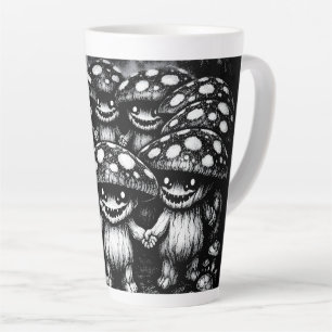 Caneca De Café Latte Povo Fungo • Criaturas da Floresta por BurnsInHel