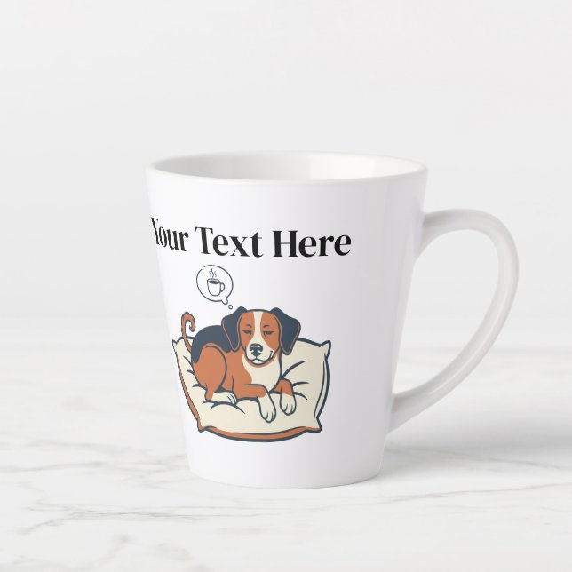 Caneca De Café Latte Powered by Coffee & Dog Dreams (Direita)