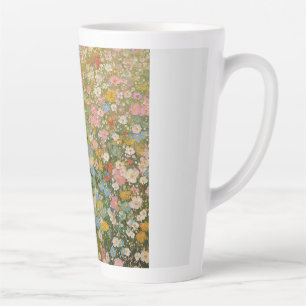 Caneca De Café Latte Prado Colorido de Flores Silvestres 2