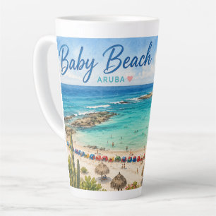 Caneca De Café Latte Praia Baby Aruba Viagem Caribe souvenir