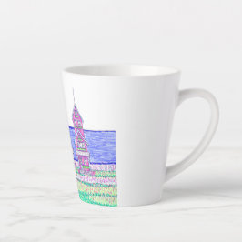 Caneca De Café Latte Praia Cottage Trio Pequeno Lata-Lata