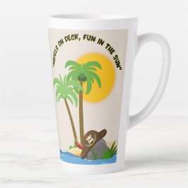 Caneca De Café Latte praia da ilha pirata