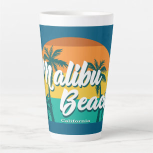 Caneca De Café Latte Praia de Malibu Califórnia