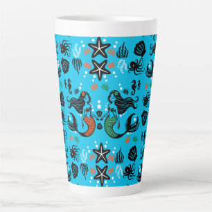 Caneca De Café Latte Praia de sereia para crianças