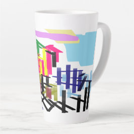 Caneca De Café Latte Praia do flamingo rosa