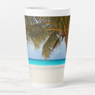 Caneca De Café Latte Praia Tropical Agradável