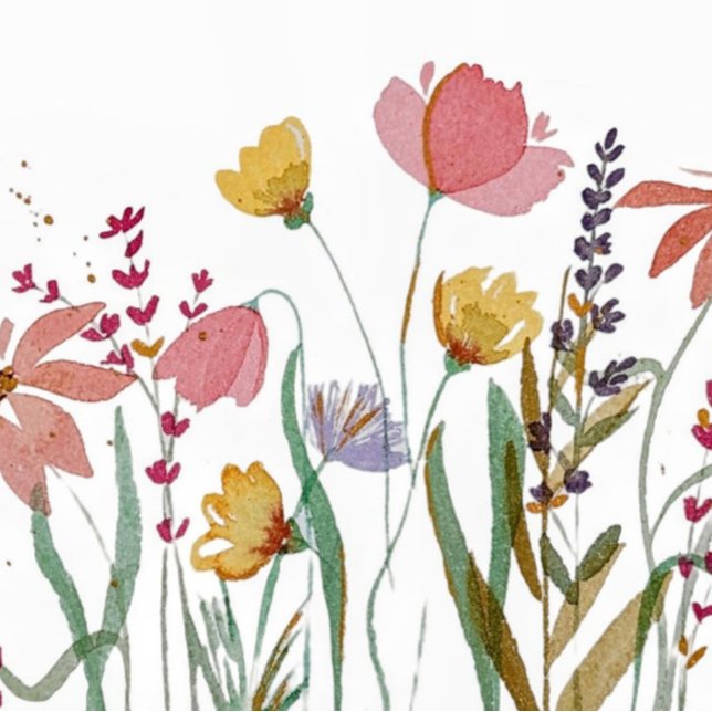 Caneca De Café Latte Prata de Flores Selvagem Latte Mug (Original hand-painted watercolour wildflower meadow)