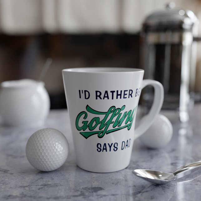 Caneca De Café Latte Preferencialmente De Golfer A Golfe Diz Pai Latino (Suitable for dads that play a latte golf)