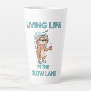 Caneca De Café Latte preguiça engraçada fofa