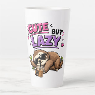 Caneca De Café Latte Preguiça fofa mas preguiçosa com café gelado