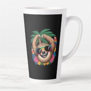Caneca De Café Latte Preguiça Tropical Kawaii – Vibrações Agradáveis de