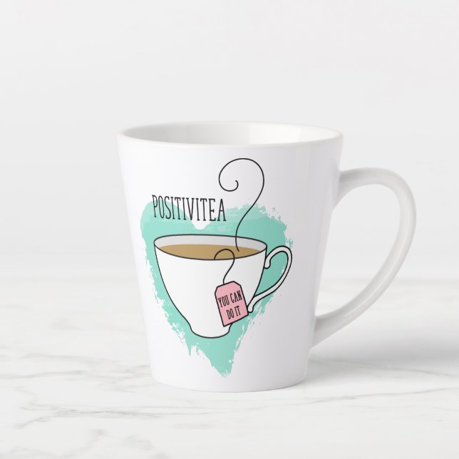 Caneca De Café Latte Presente Bonito Positivo para Amantes de Chá (Direita)
