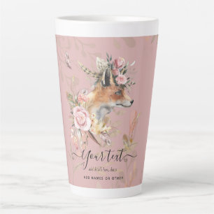 Caneca De Café Latte Presente comemorativa de Boho Fox, PERSONALIZADA