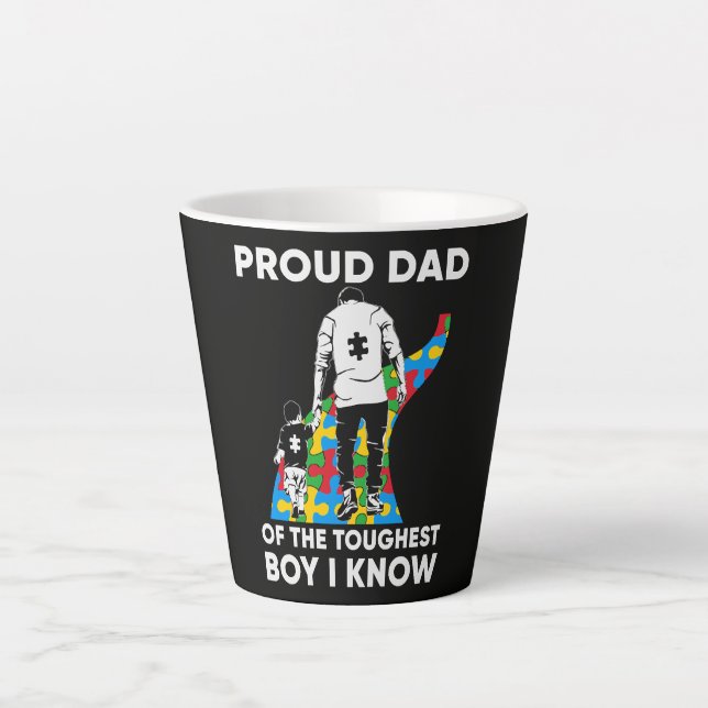 Caneca De Café Latte Presente de aniversário de quebra-cabeça do pai pa (Frente)
