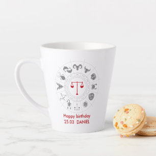 Caneca De Café Latte Presente de aniversário personalizado da Libra Zod