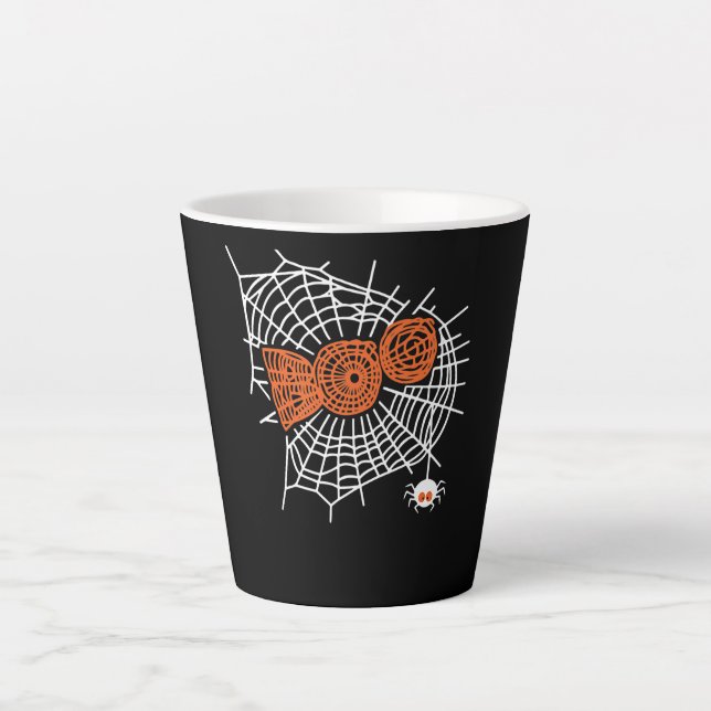 Caneca De Café Latte Presente de aranha | Boo Spider Web Para Mulher En (Frente)