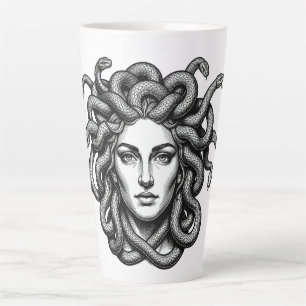 Caneca De Café Latte Presente de Arte Mitologia Medusa Gorgona Cobra Ca