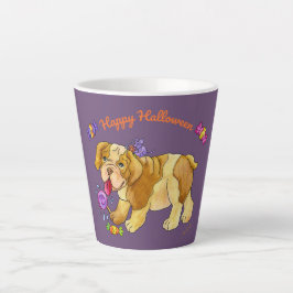 Caneca De Café Latte presente de cachorrinho de Halloween de 12 oz