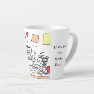 Caneca De Café Latte Presente de Café Personalizado Melhor Professor Ob