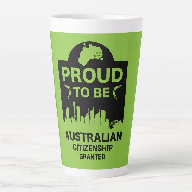 Caneca De Café Latte Presente de cidadania australiana (Frente)