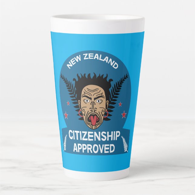 Caneca De Café Latte Presente de cidadania neozelandesa | Novo cidadão  (Frente)