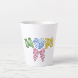 Caneca De Café Latte Presente de Dia das Mães Patchwork