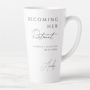 Caneca De Café Latte Presente de Evento de Retiro Feminino Mínimo Adici