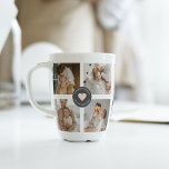 Caneca De Café Latte Presente de Foto Personalizada da Família de Colag<br><div class="desc">Presente de Foto Personalizada da Família de Colagem Moderna</div>