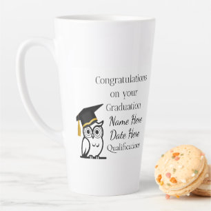 Caneca De Café Latte Presente de Graduação Personalizado para Ela – Nom