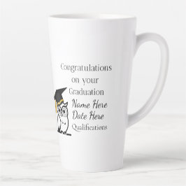 Caneca De Café Latte Presente de Graduação Personalizado para Ela – Nom