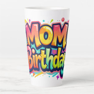 Caneca De Café Latte Presente de Grafite de Arco-íris de Aniversário da