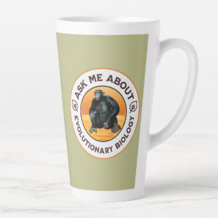 Caneca De Café Latte Presente de Humor de Evolução para Professor de Bi